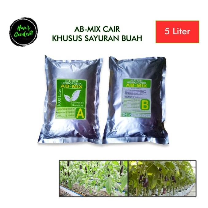Pupuk AB Mix hidroponik sayur buah 5 liter
