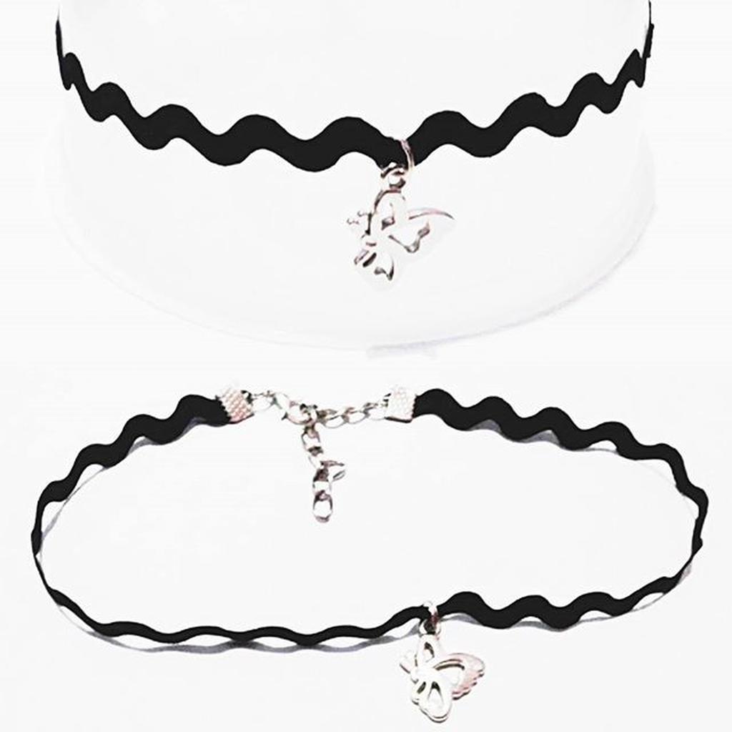 Zigzag Choker Necklace Butterfly B | Kalung Handmade