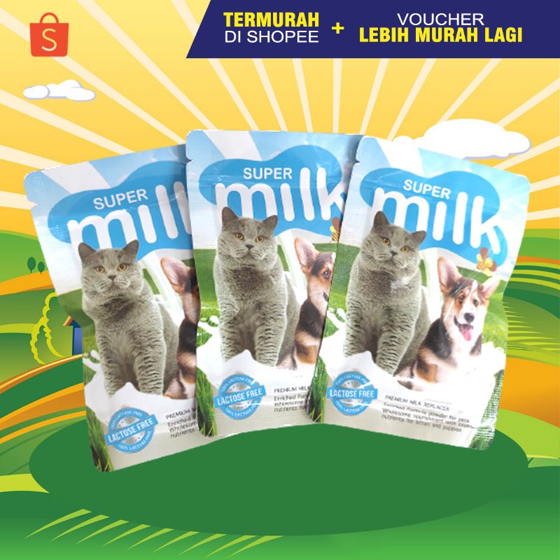 SUPER MILK - Susu Kucing Susu Anjing Minuman Kucing Kalsium Kucing Penambah Gizi Kucing Anjing