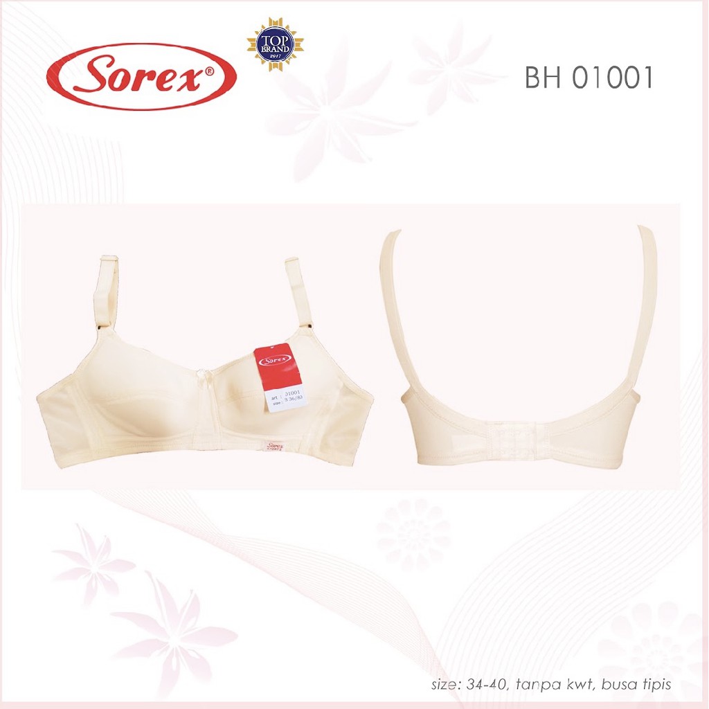 BRA SOREX 01001 BH TANPA KAWAT BUSA TIPIS CUP A LOKAL PREMIUM