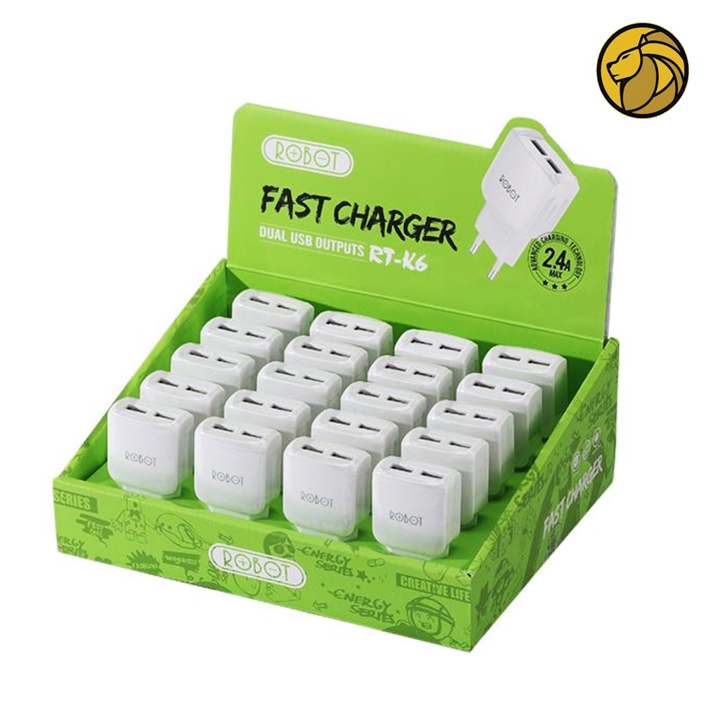 Batok Charger Robot 2,4A RT-K6 - RT-K8 Plus Dual Port USB