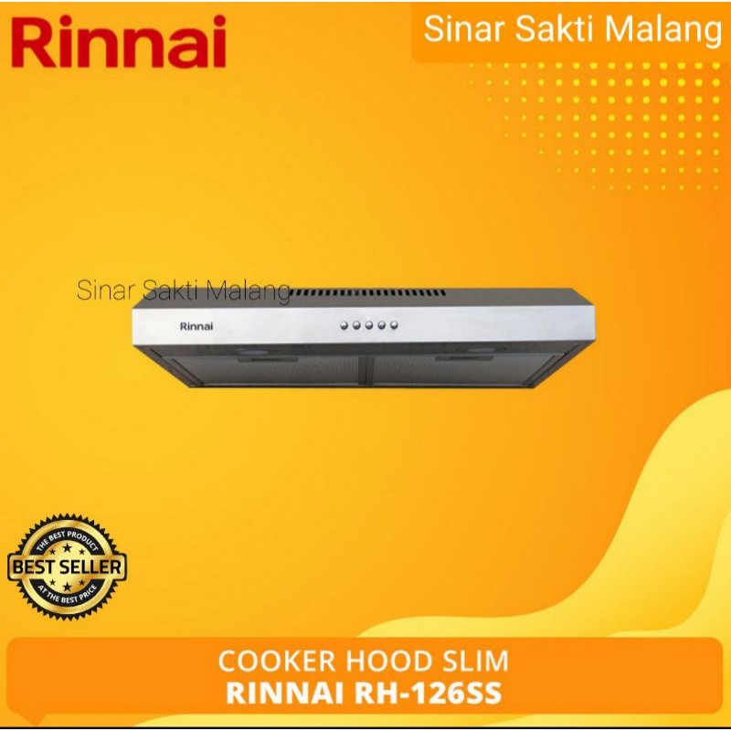 Cooker Hood Rinnai RH-126SS Slim Hood Penghisap Asap Kompor Dapur RH 126 SS