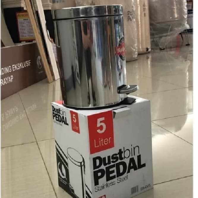 Agathasale - Maspion Dustbin Pedal | Tempat Sampah / Tong Sampah Injak Stainless 5L