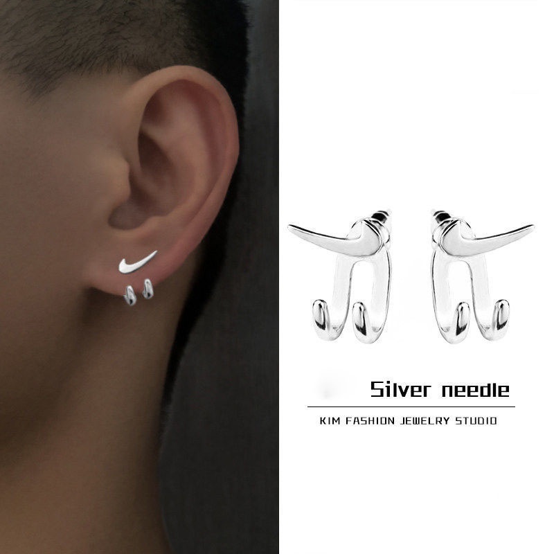 COD S925 Perak Anting Tindik/Tusuk/Piercing Ear Plug Telinga Korea Untuk Fashion Pria Dan Wanita