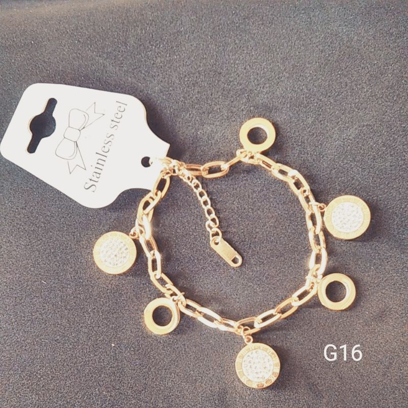 [ COD ] Gelang Bvlgari Romawi Gold Titanium Lapis Emas Anti Karat Anti Luntur || G16