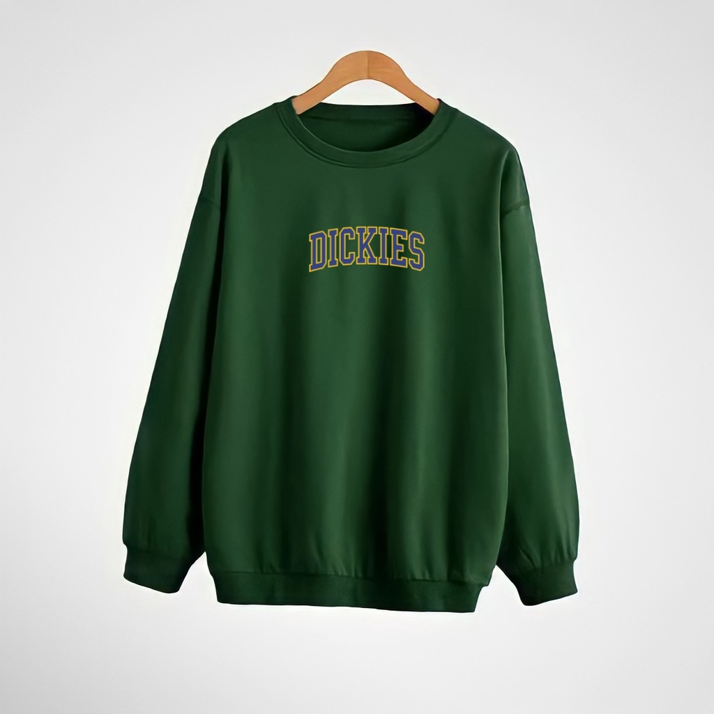 Sweater Crewneck Pria Wanita Dickies Cotton Fleece