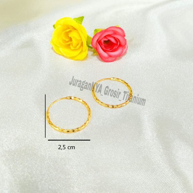 ANTING TITANIUM 316 GIPSI RING POLOS EMAS 24K ANTI KARAT