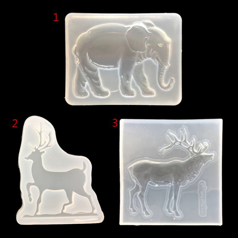 Glitter Christmas Deer Antler Elephant Elk DIY Silicone Mold Animal Resin Jewelry Making