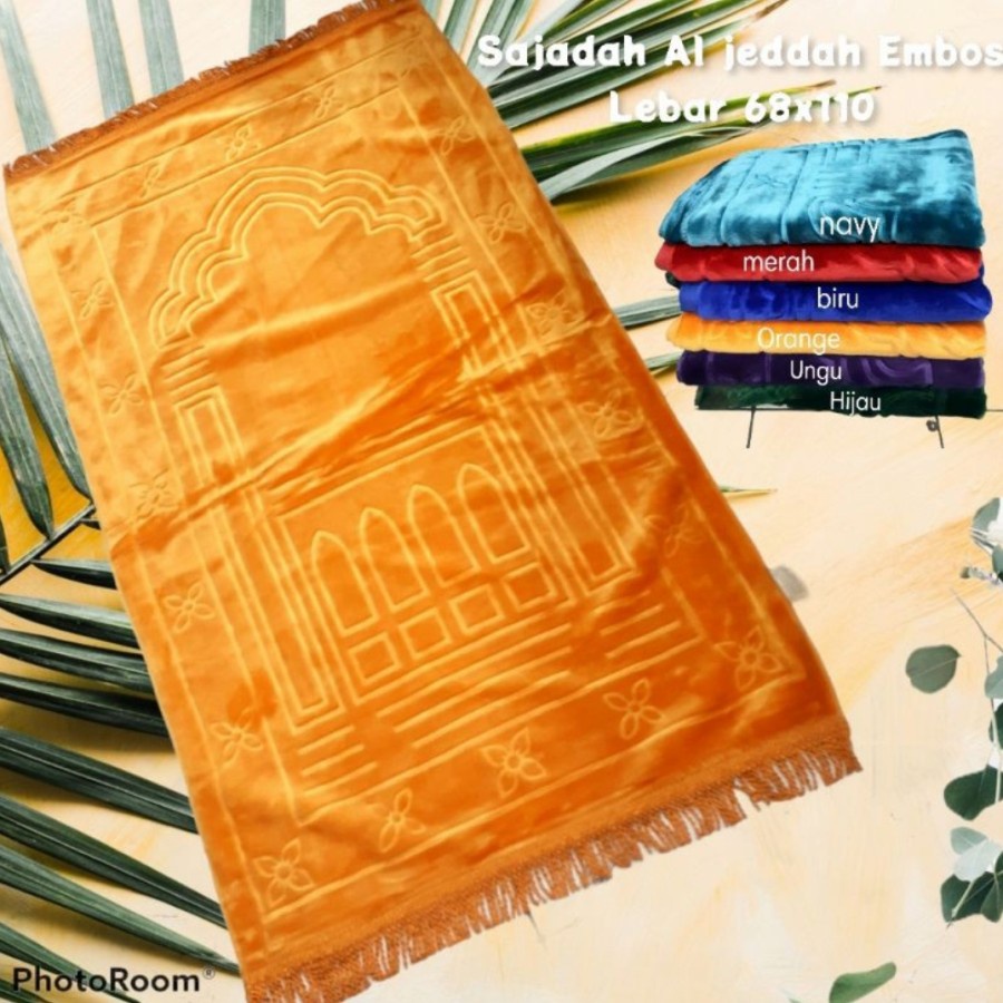 sajadah emboss al jeddah busa 5cm tebal empuk resleting ukuran 70x110