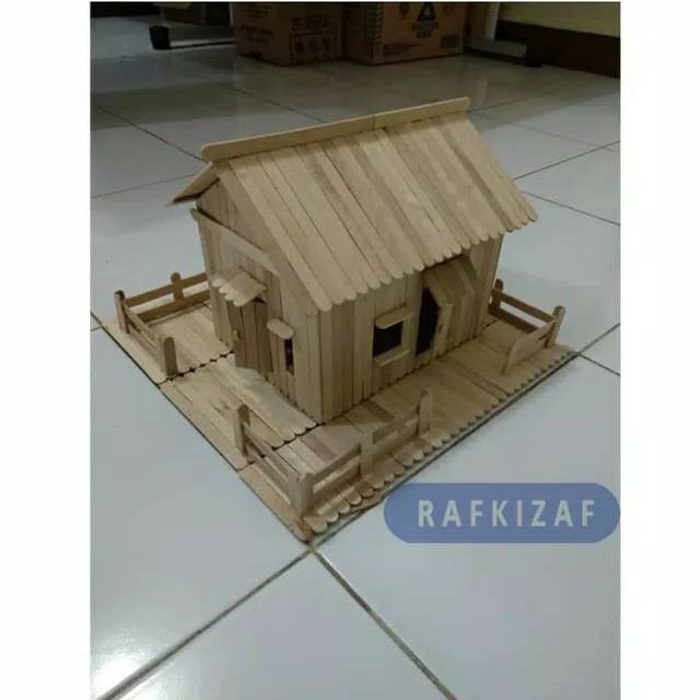 Prakarya Miniatur Maket Rumah Besar dari Stik Es Krim