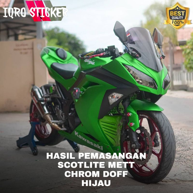 Stiker skotlet metalik krom hijau doff stiker scotlite motor mett krom doff hijau sekotlet motor