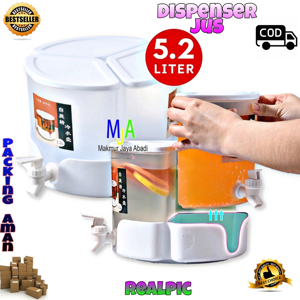 PROMO (BISA COD) Dispenser Jus Plastik Mini 5.2 Liter / Galon Air Kecil / Ketel Minuman Dingin / Keran Dispenser / Bucket Mini Juice / Water Tank Portable / Dispenser Kulkas