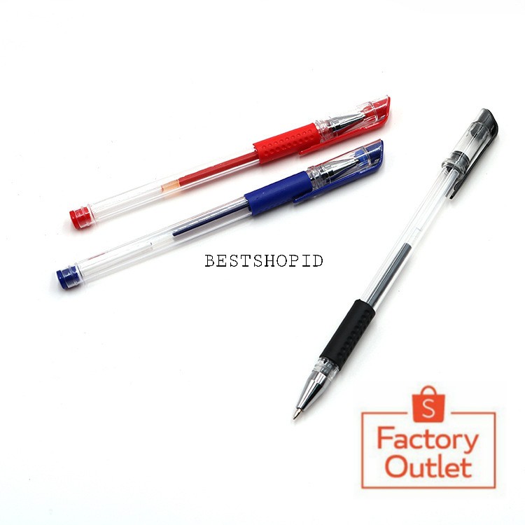 Pena Pulpen Standart Gel 0.5mm Hitam/Merah/Biru