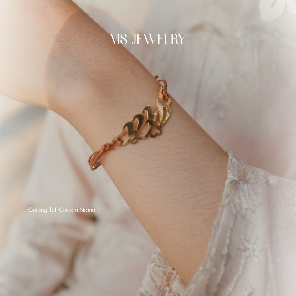 Gelang nama tali lapis emas hits