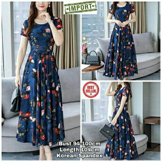 REALPIC IMPORT Maxi Long dress panjang modern ZARA Lavender blue Flare