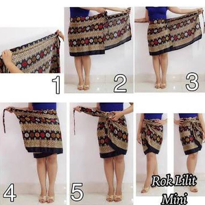 Cara Pakai Rok Lilit Instan Resleting Depan