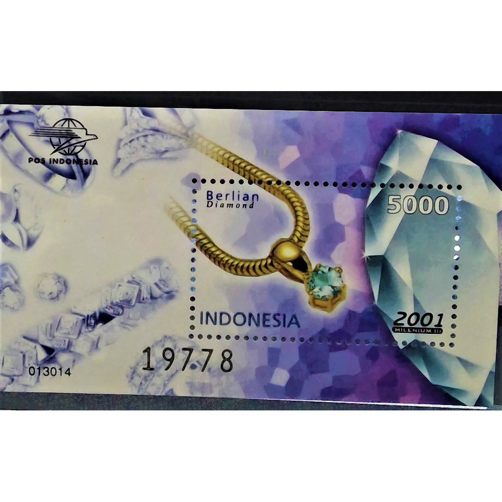 

Souvenir Sheet Perangko Indonesia Serie Batu Berlian Millenium 2001