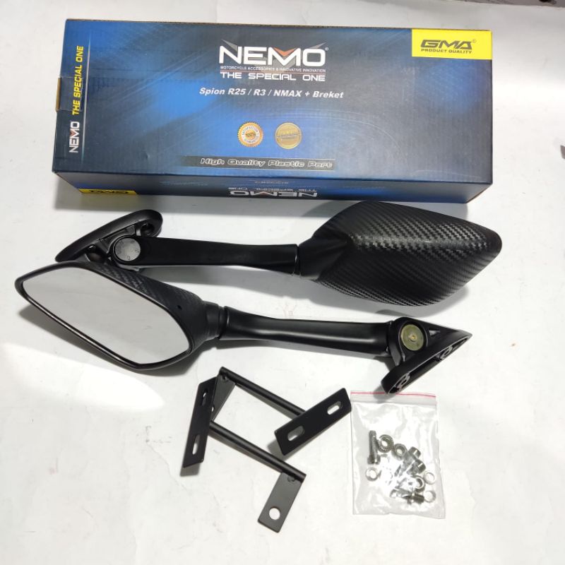 spion R25 Tangkai panjang NMAX carbon nemo