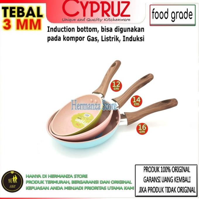 Cypruz Set Fry Pan Marble Mini 3 Pcs Fp-0690 Fp-0691 Fp-0692 Firandawesti