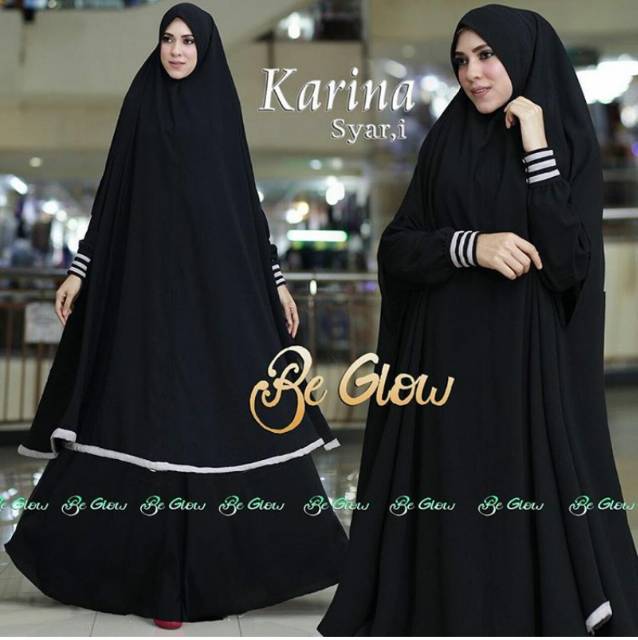 TOTOTAshop.KARINA SYARI'I maxi tgn pjg busui,pinggang blkng karet+Bergo