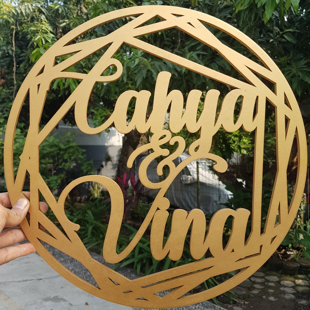 Dekorasi Pintu  Nama Kayu  Timbul Huruf  Custom Shopee 