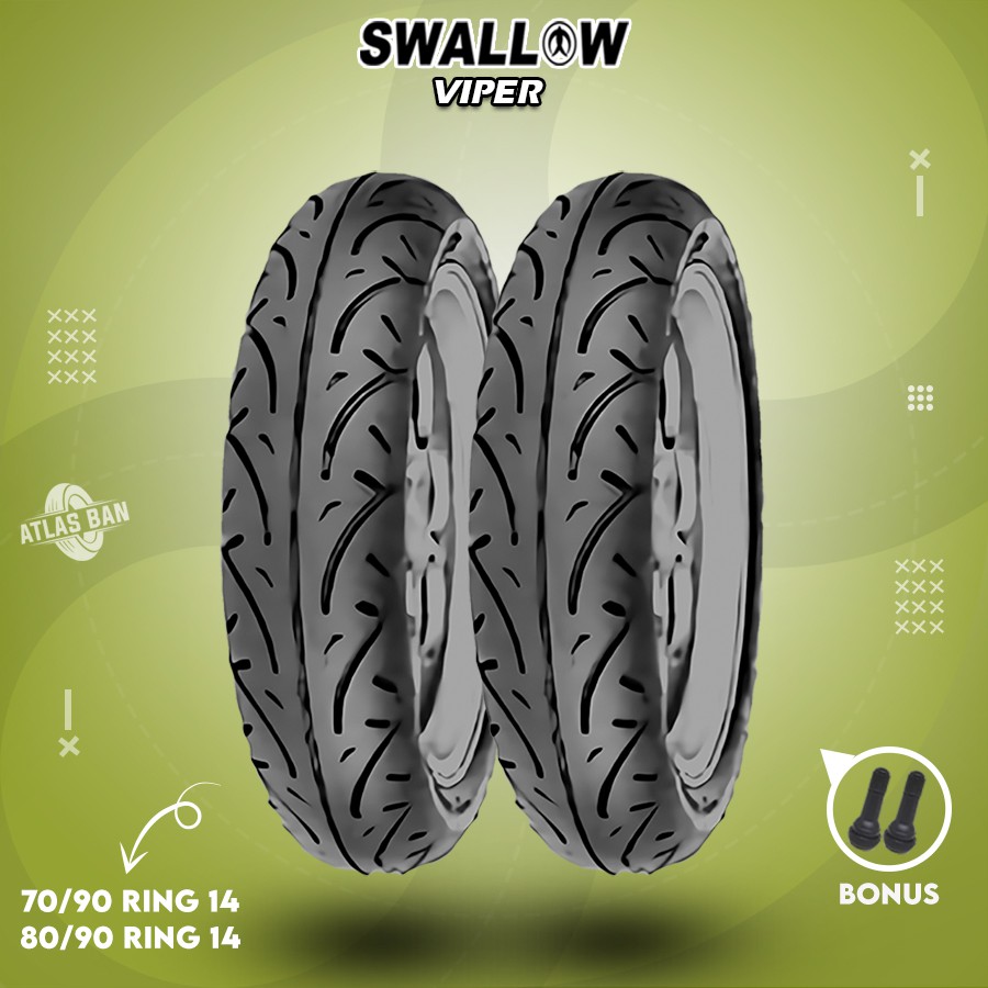 Sepasang Ban Tubles Motor Matic SWALLOW VIPER 70/90 - 80/90 Ring 14 Tubles