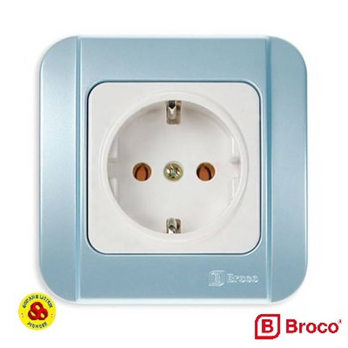 Broco Stop Kontak Biru Galleo G151-54S Blue Arde Socket