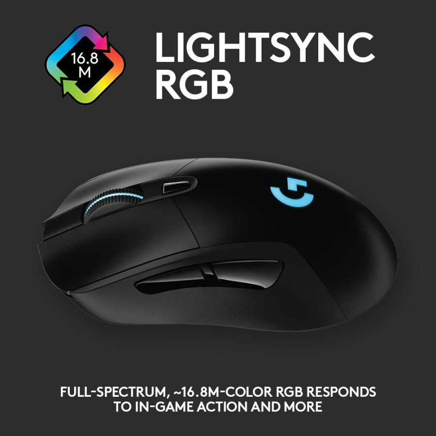 Logitech G703 HERO Lightspeed Mouse Gaming Wireless RGB HERO 25K DPI