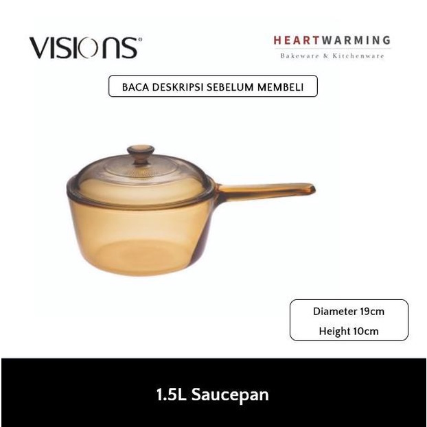 Visions 1.5L Saucepan - Panci Kaca Tempered Glass