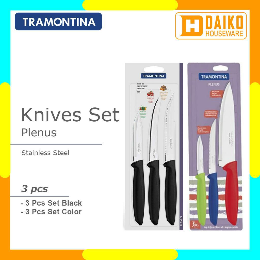 Pisau Set Tramontina - Plenus 3 Pcs Knives Set Pisau Dapur Multifungsi