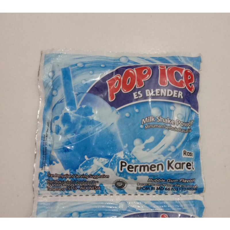 

Pop ice blender minuman instan beraneka rasa satuan @netto 25 gram