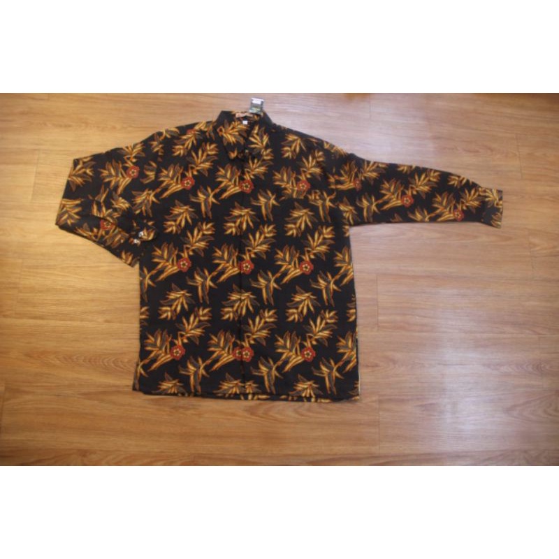 Kemeja Batik Pria Lengan Panjang Satin Motif Kombinasi