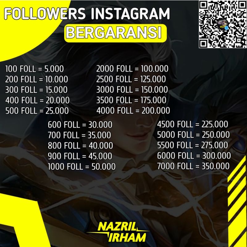FOLLOWERS INSTAGRAM BERGARANSI