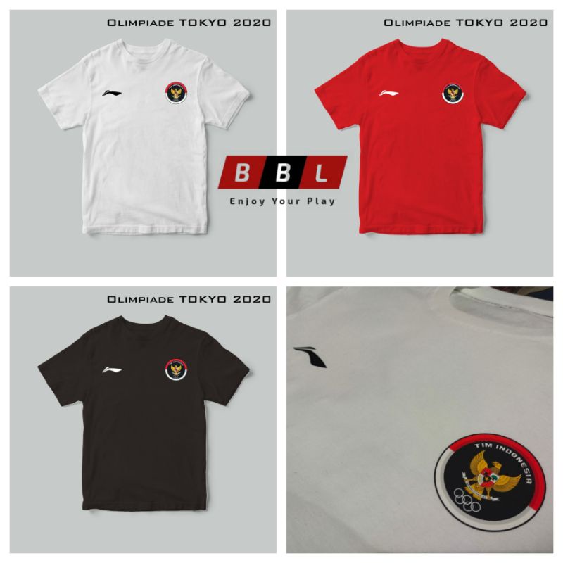 Kaos Olimpiade 2020 Timnas Indonesia Kaos Casual Badminton Lining Olimpiade Tokyo Jersey olimpiade