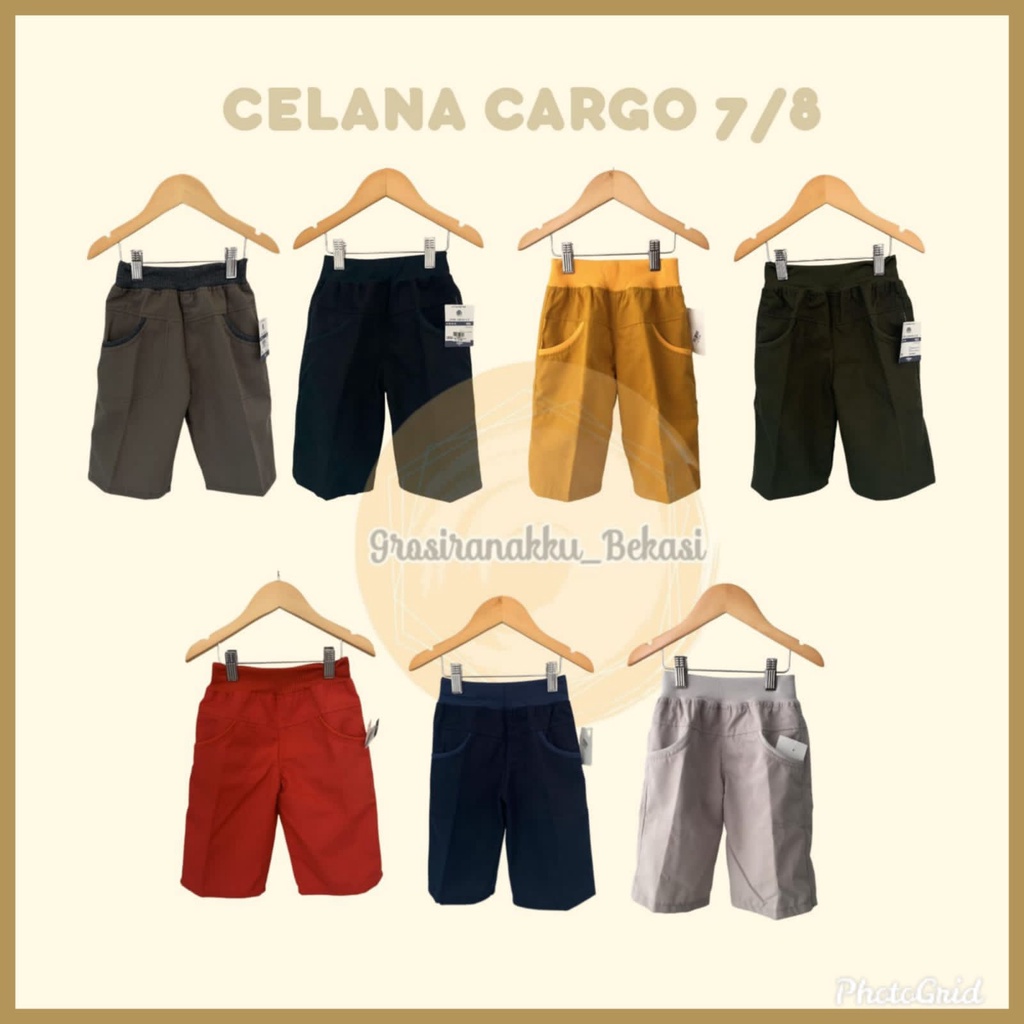 Celana Cargo Anak 7/8 Mix Warna Size 3-5Th