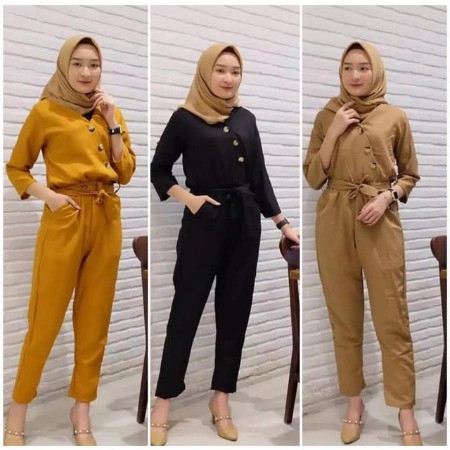 JUMPSUIT SQUILBY / JUMPSUIT TERBARU / FASHION KOREA / PAKAIAN WANITA BAHAN MOSCREPE