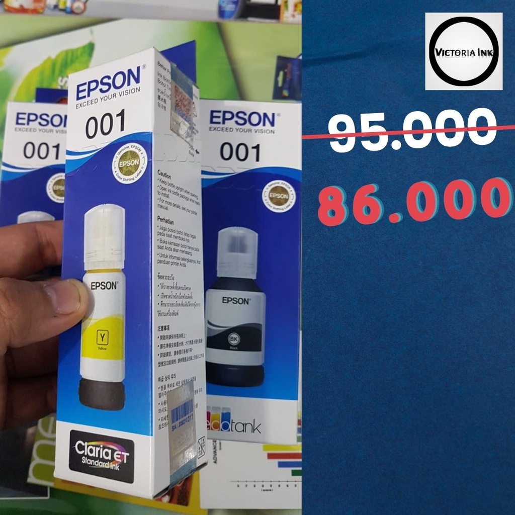 Tinta Epson 001 1 set 001 L3210 L4150, L4160, L6160, L6170, L6190 tinta epson original 001 Original