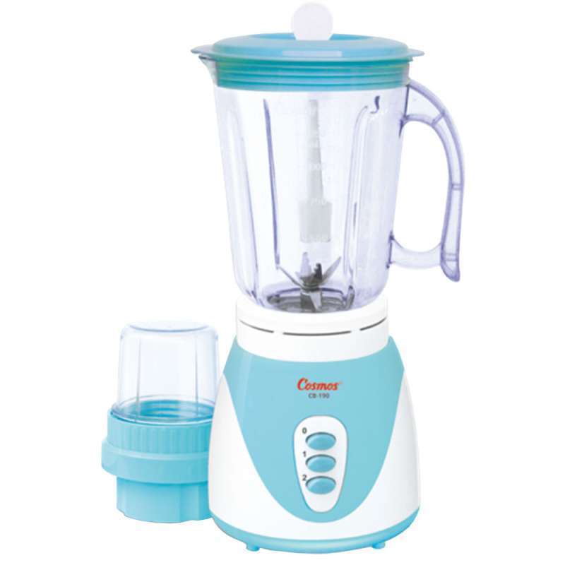 Cosmos Blender CB 190 Biru 1.25L jus biji kopi bumbu dapur 3 pisau 380 w