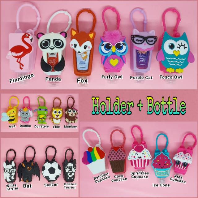 3D Cartoon Holder + Botol Kosong Fashion Gantungan Tas Hand Sanitizer