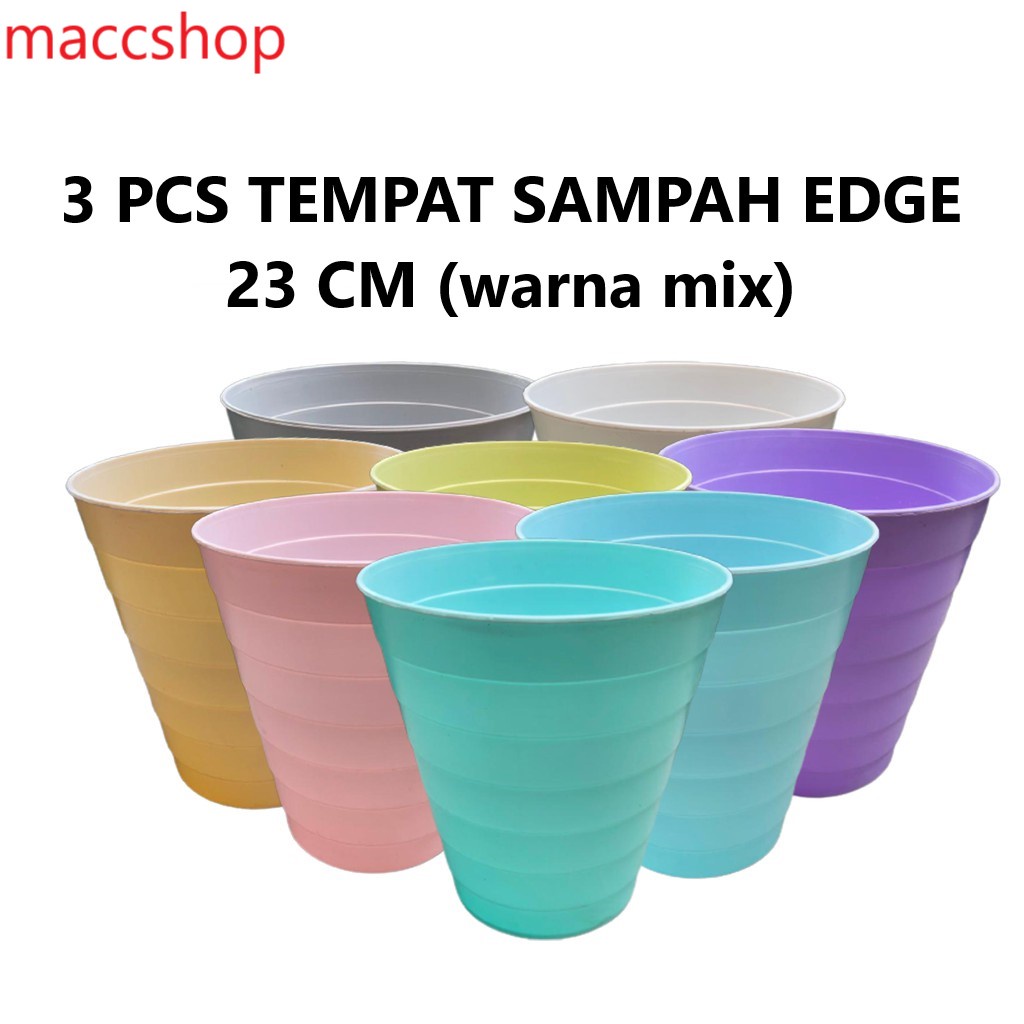 3 PCS TONG FNISS / TEMPAT SAMPAH MINI WARNA MIX EDGE - COCOK DI KAMAR TIDUR