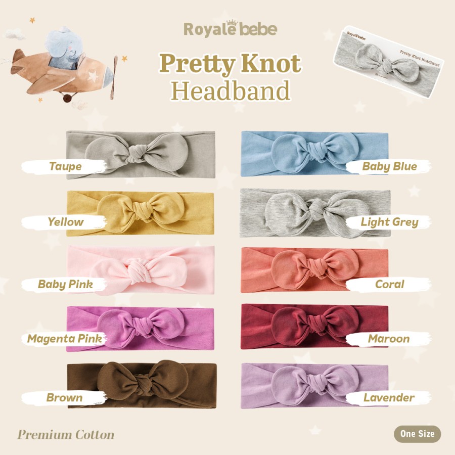 Makassar ! Pretty Knot Headband / Bandana Bayi Royale Bebe