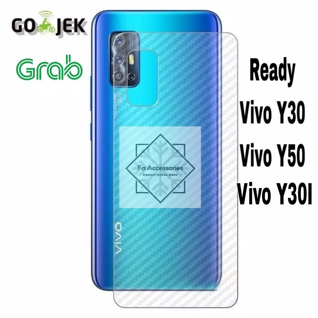 Vivo Y30 Y30i Y50 Skin Carbon antigores belakang pelindung belakang handphone y30 Y30i Y30G y50 i G