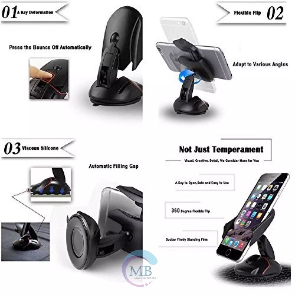 HD2 Car Holder Phone Stand Bentuk Mouse Shape Handphone Mobil Gps Unik Lipat Folding Desktop Dashbroad kekinian MB2489