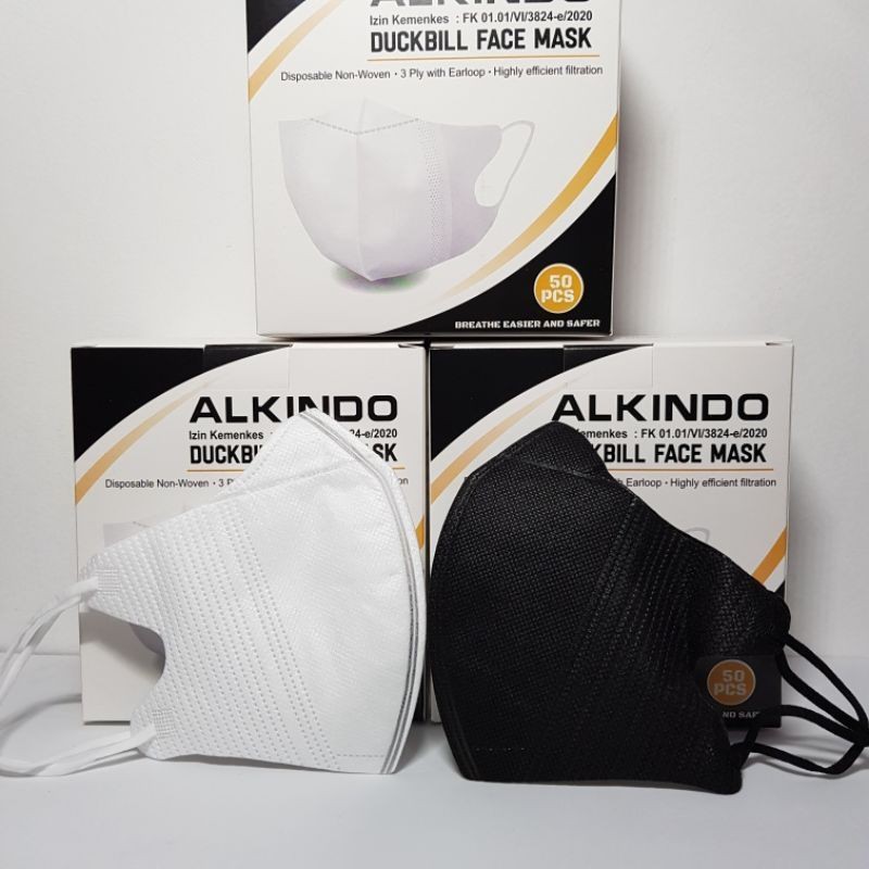 MASKER DUCKBILL ALKINDO GARIS 4ply Premium Earloop Mask Kemenkes | Duckbill MOUSON GARIS 4PLY