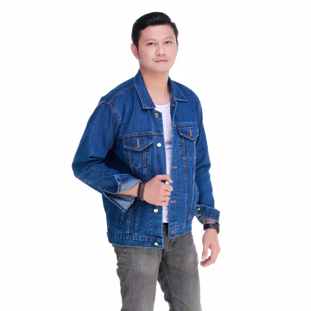 [COD] Jaket Jeans Pria Wanita | Jaket Jeans Denim Pria Wanita | Jaket Levi Cowok Cewek polosqu.id