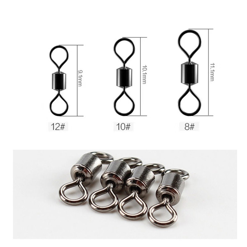 10pcs Kili-Kili Pancing Rolling Swivel Bahan Stainless Steel