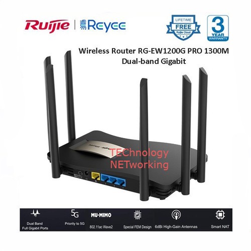 Ruijie Reyee RG-EW1200G Pro AC1300 Dual Band Gigabit Wireless Router