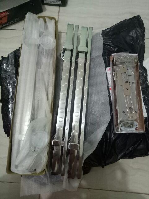 Handle Pintu Stainless Minimalis 45cm 2set+body Pelor Promo