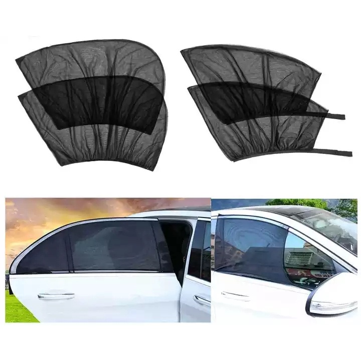 [2 pcs] Universal Sarung Tirai Jendela Mobil Pelindung UV Panas Sinar Matahari Anti Spy Gorden Shade Net Premium Kaca Pintu Mobil Import