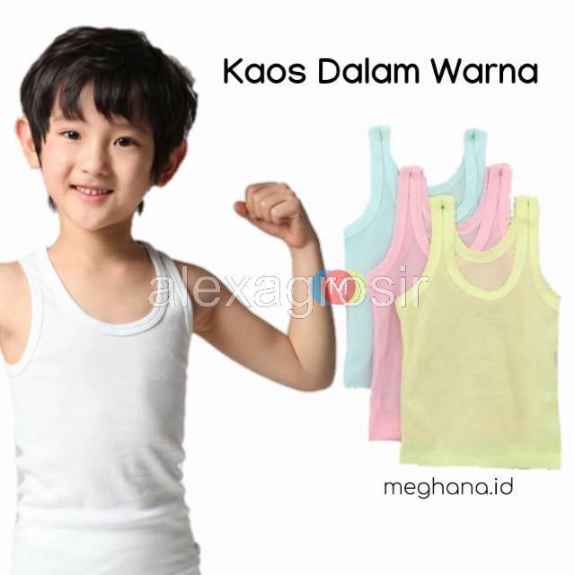 alexagrosir - 1PCS KAOS DALAM ANAK / SINGLET ANAK ECERAN S M L XL 3L 4L